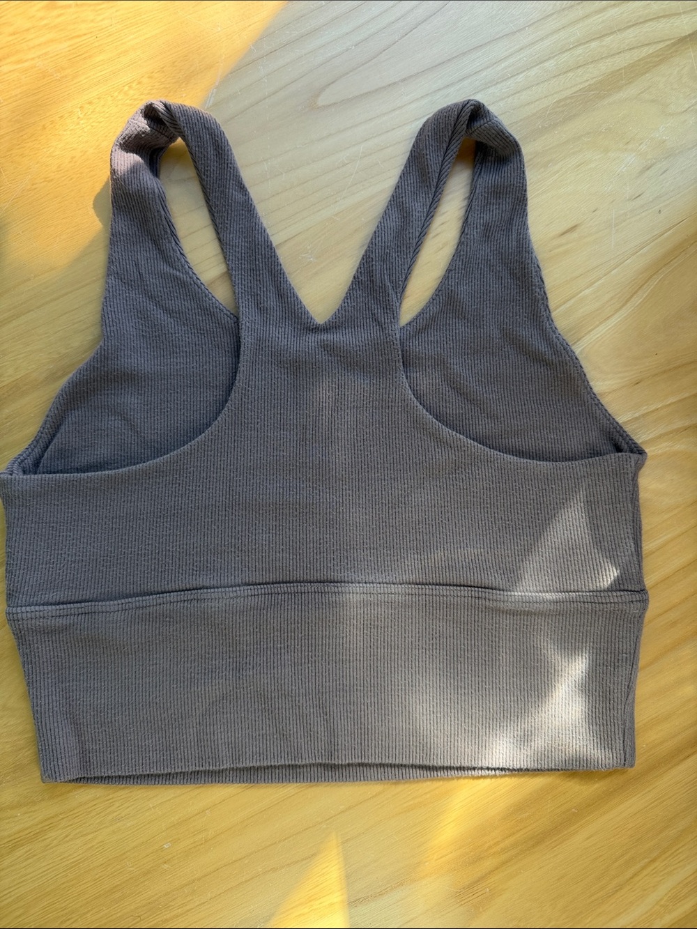 Joah Brown Varsity Tank Bra ribbed soft size Medium in Taupe - Picture 4 of 4